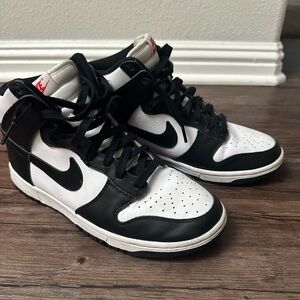 Nike Dunk Unisex High-Top Black and White Sneakers panda m7w9